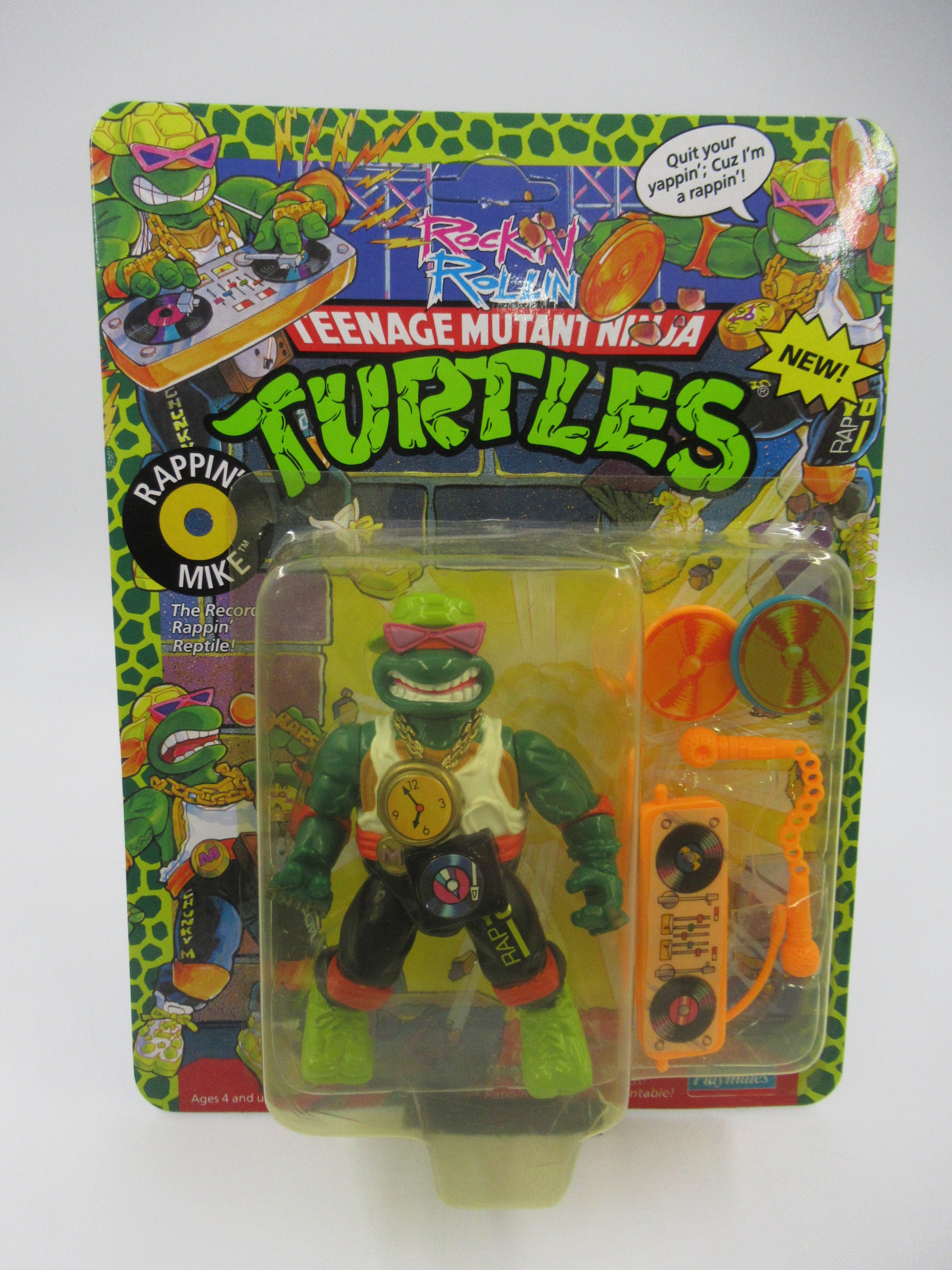 Teenage Mutant Ninja Turtles Rock 'N Rollin' Rappin' Mike 4.5" Figure TMNTs - Playmates (1991)